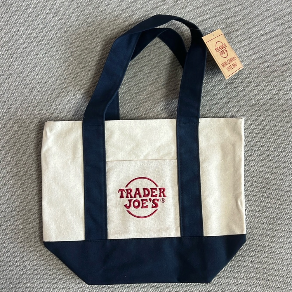 Trader Joe’s Mini Canvas Tote Bag NAVY